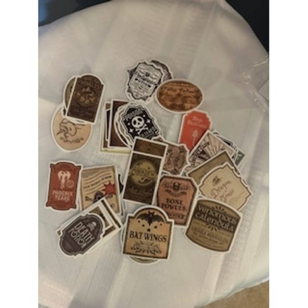 50PCS Vintage Apothecary Potion Label Stickers Gothic Witchy Halloween Decals